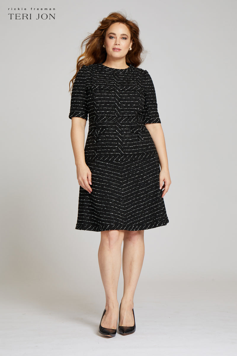 Tweed Dress with Metallic Trim – Terijon.com