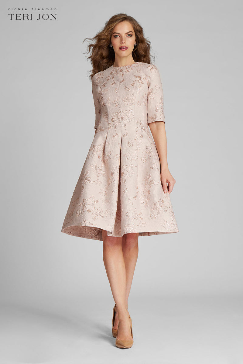 Jacquard Box Pleat Dress – Terijon.com