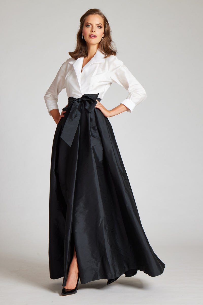 Taffeta Shirt Waist Gown with Envelope Collar – Terijon.com