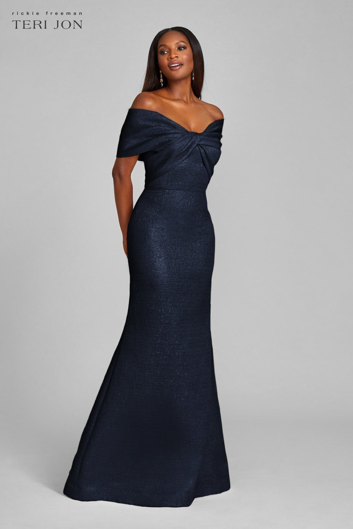 Off shoulder dinner gown best sale